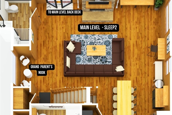 Main level 3d floor plan