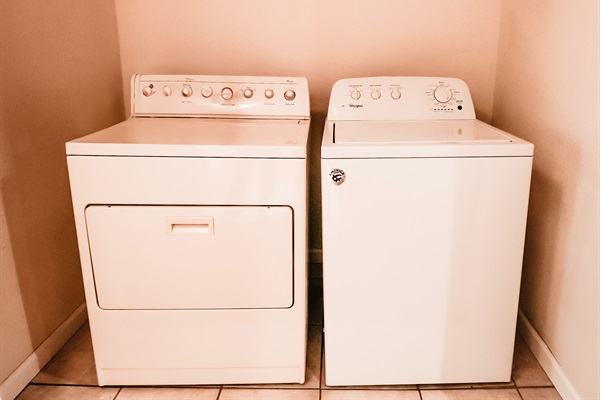 Laundry day, simplified! Our trusty washer and dryer duo are here to make chores a breeze, ensuring freshness and convenience with every spin. 🧺🌀 #LaundryEase #FreshAndClean