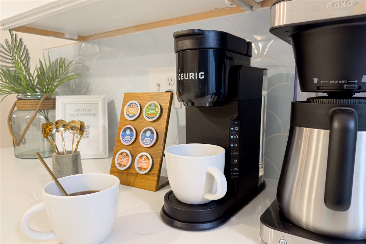 Start your morning with options, we provide both a Keurig and a classic drip coffee maker to get you ready for the beach.