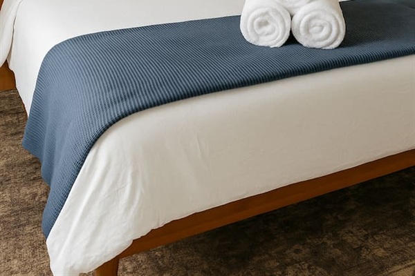 Extremely comfortable king mattress  with high-quality linens.