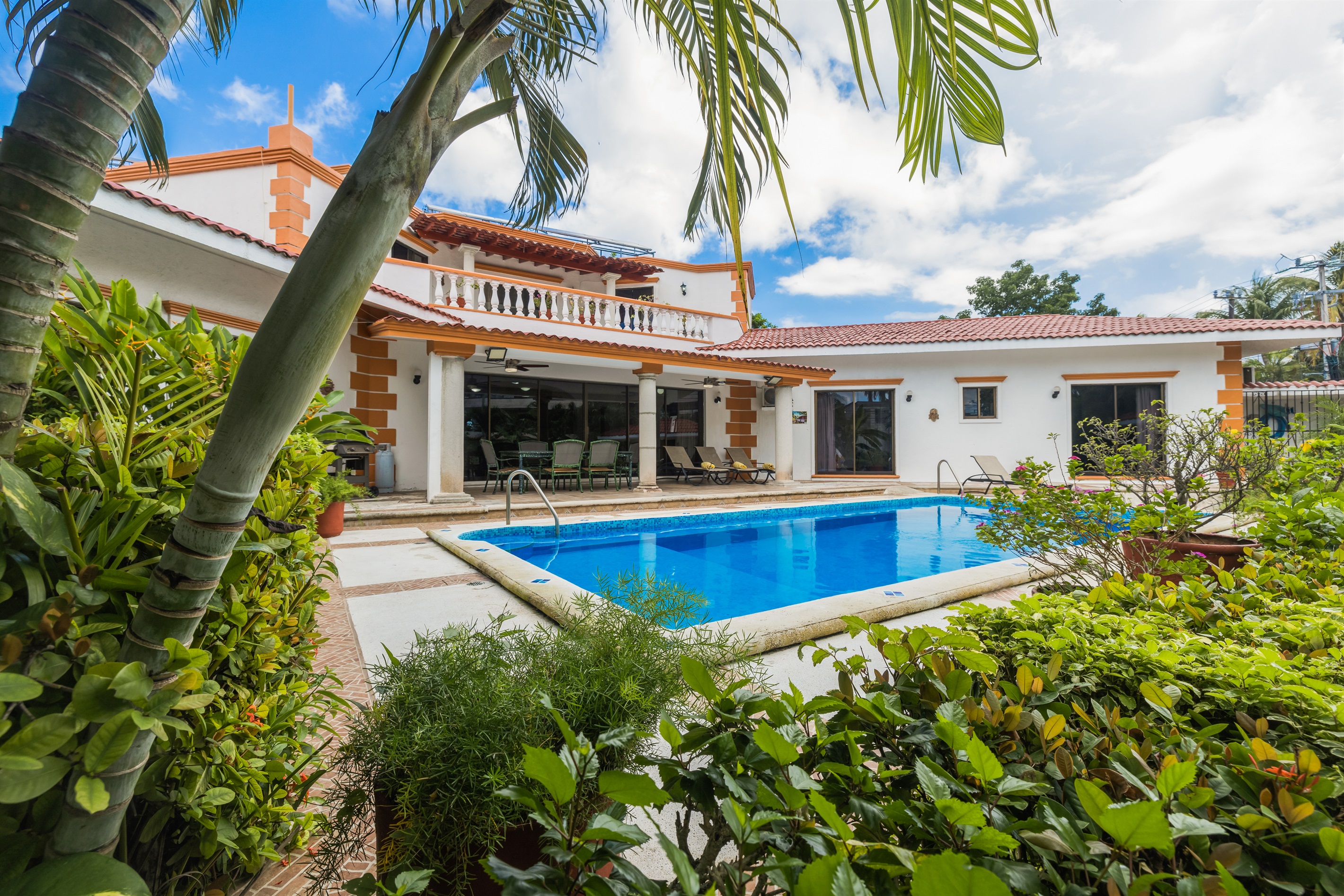 Private Backyard with Pool and Garden