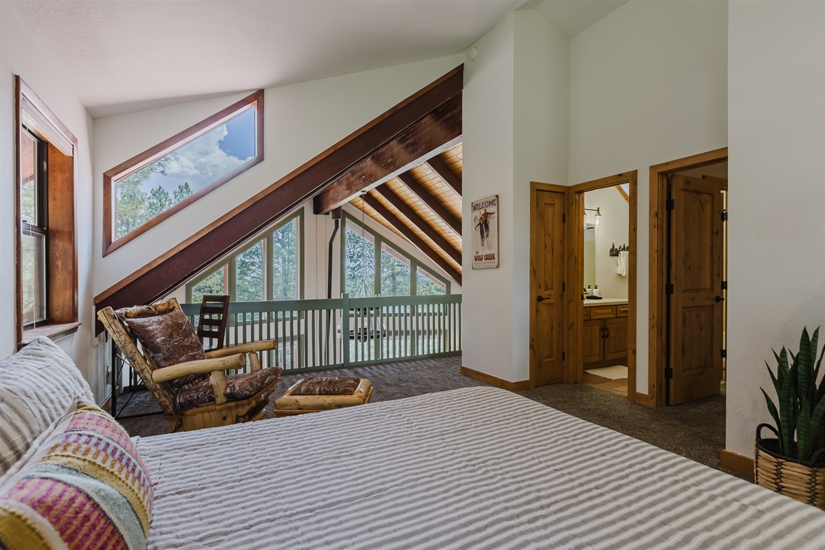 Natural light and high ceilings keep the space fresh and welcoming year-round.