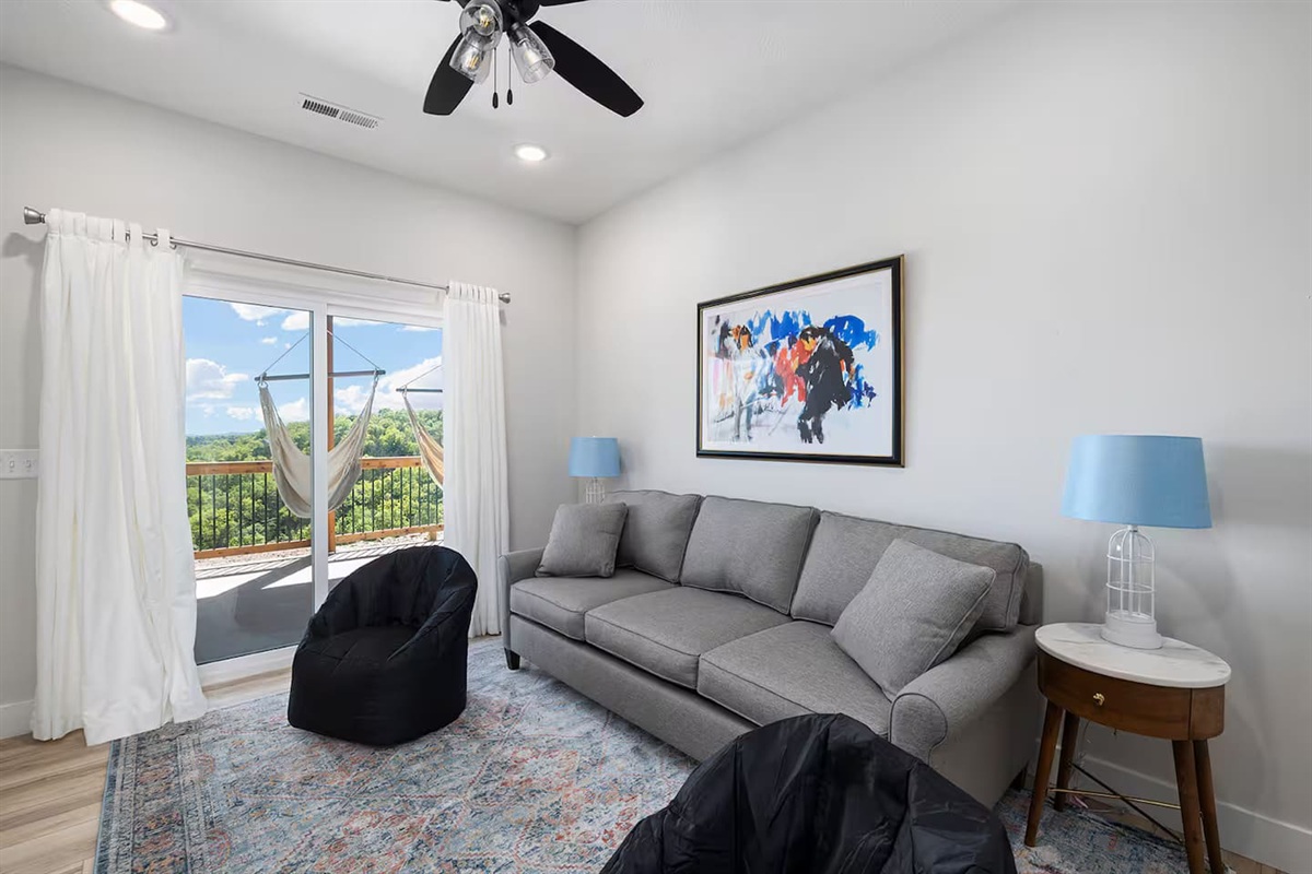 Lowest Level Living Room with Sleeper Sofa