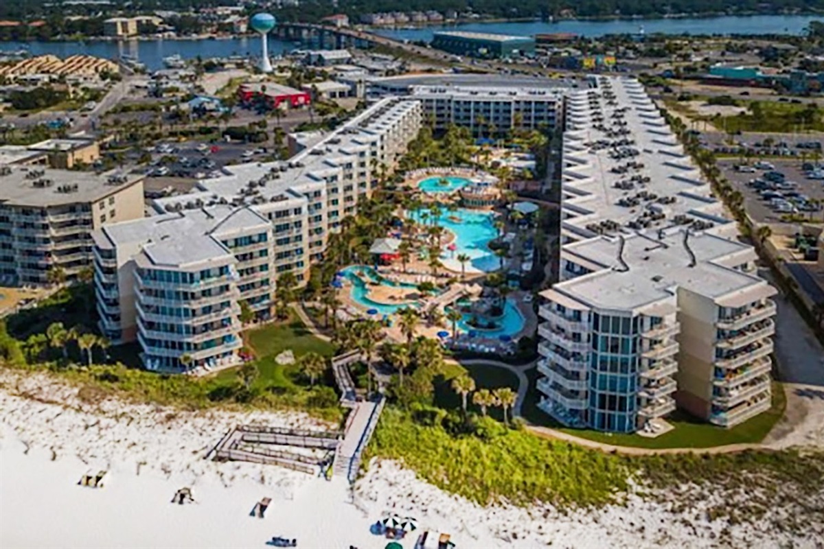 Aerial view of resort