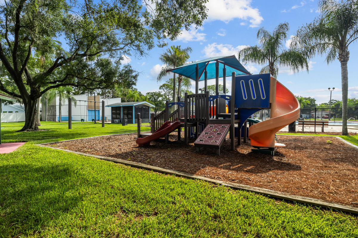 The recreation area includes a playground.