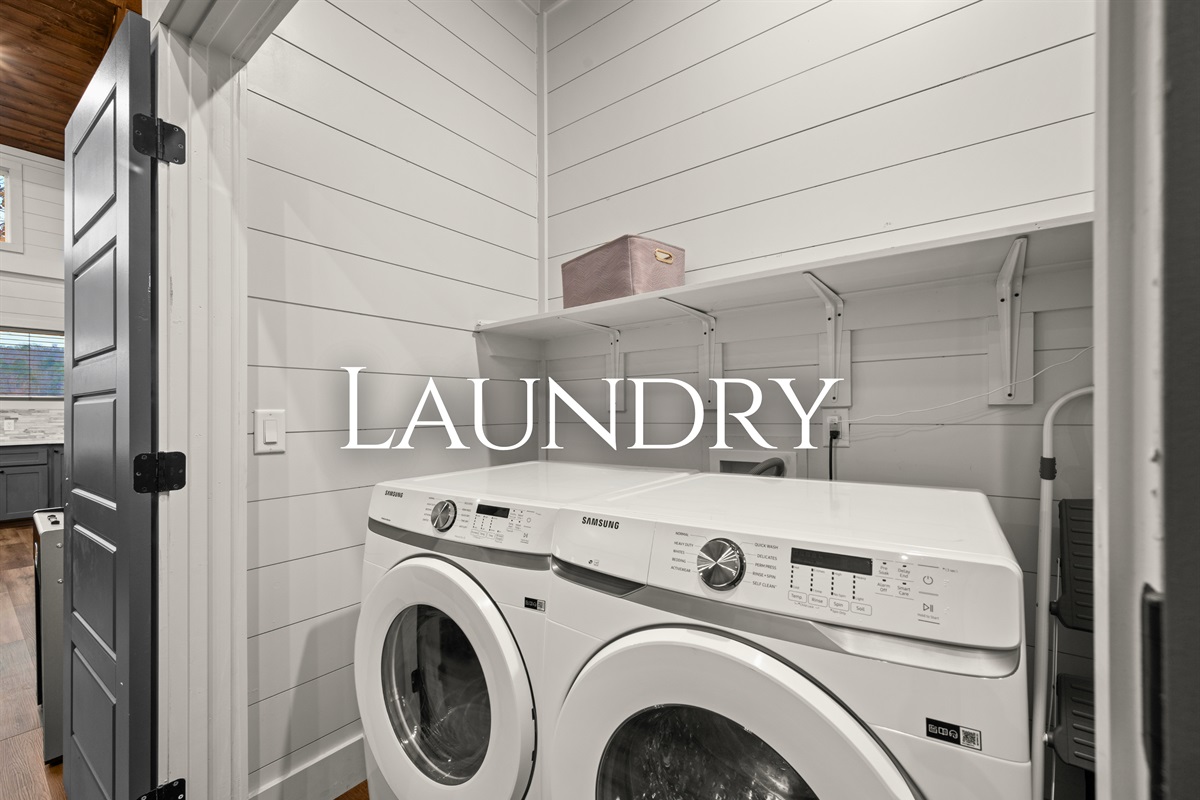 Longer stays feel easy with this convenient laundry setup, giving you everything you need to keep things fresh and comfortable.