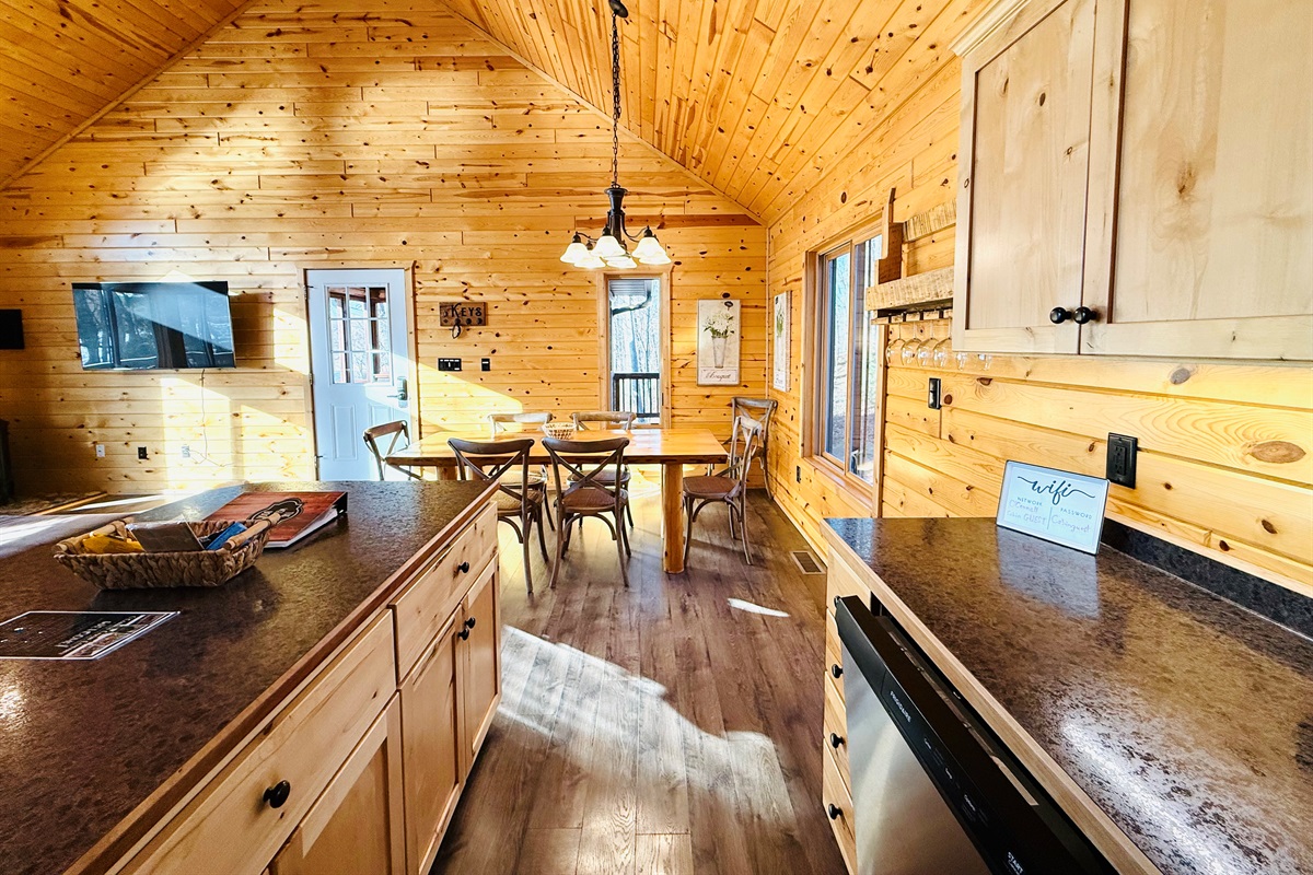 Dining table next to the kitchen.