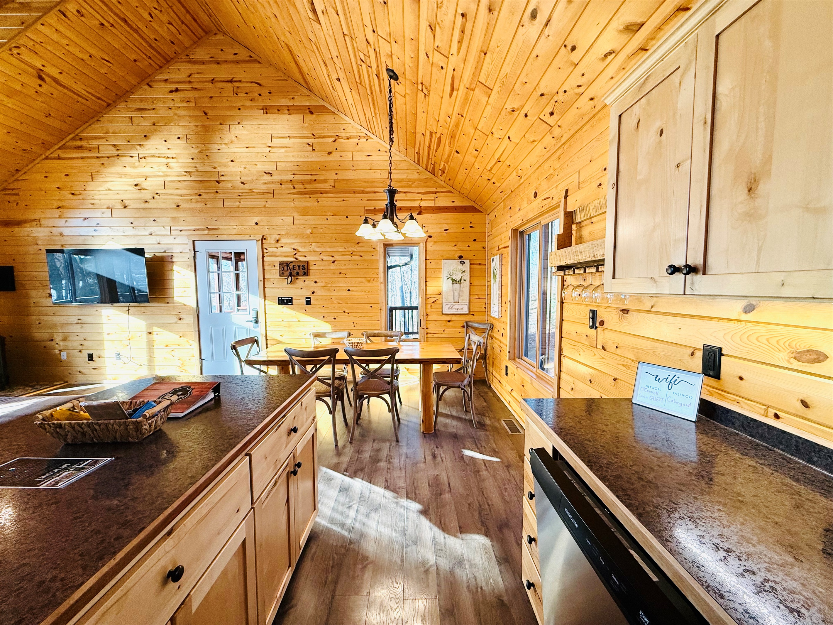 Dining table next to the kitchen.