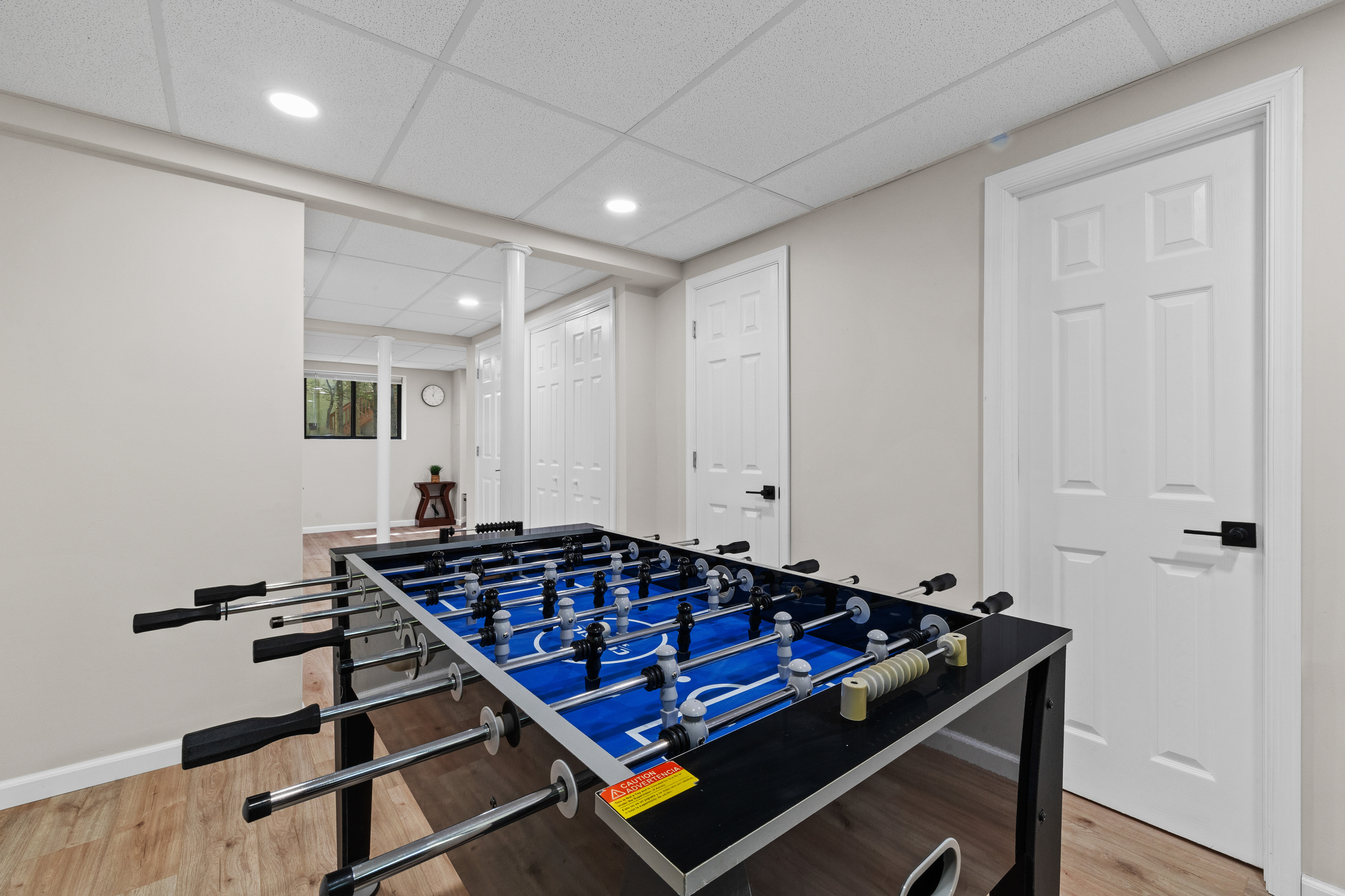 Keep the competition going with a classic foosball table