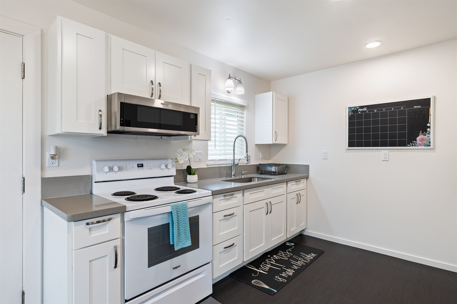 Electric stove top and oven plus microwave