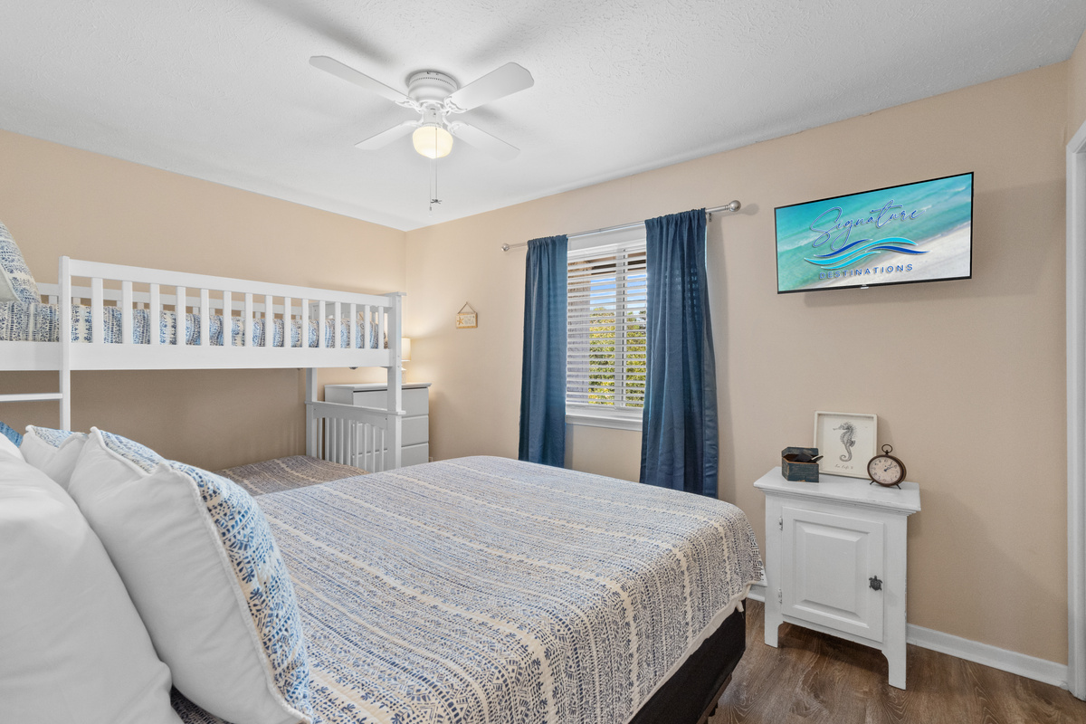 Bedroom 2 with Queen Bed and Twin Bunk Bed
