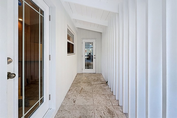 Covered access to the office nook and the kitchen. 