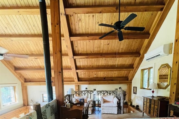 There is a sitting area in the loft