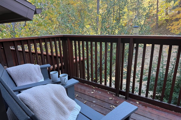 Enjoy the view that very few units have, as well as watching the birds snacking at the bird feeder