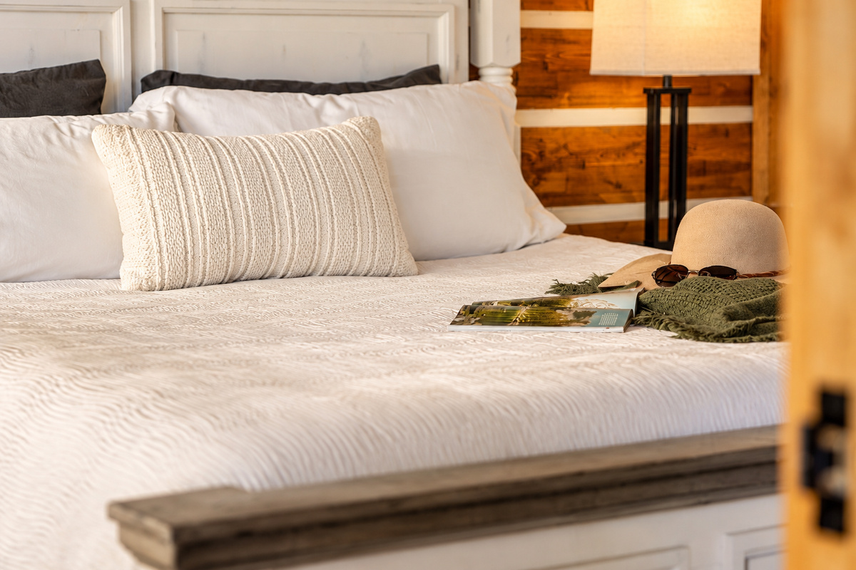 Toss your sun hat aside and stretch out on crisp white linens after a hike.