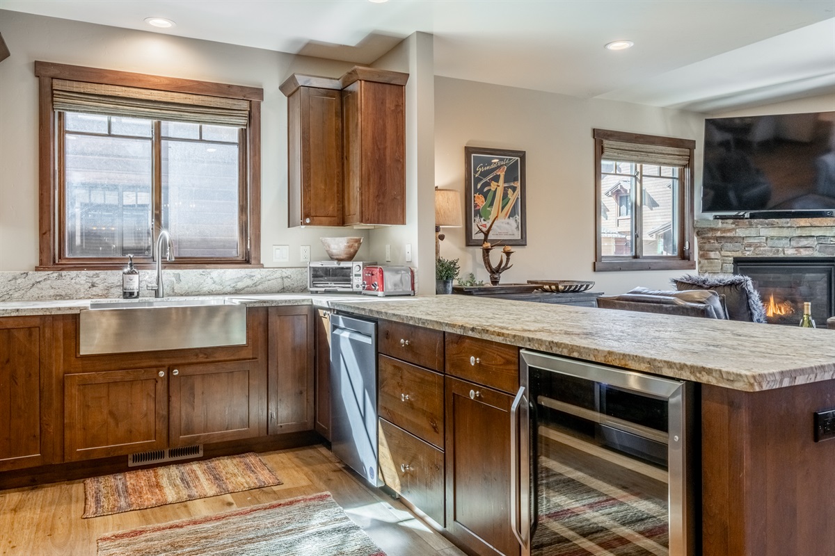 Everything you need for easy meals at home—modern appliances, thoughtful kitchen tools, and plenty of space for cooking together.