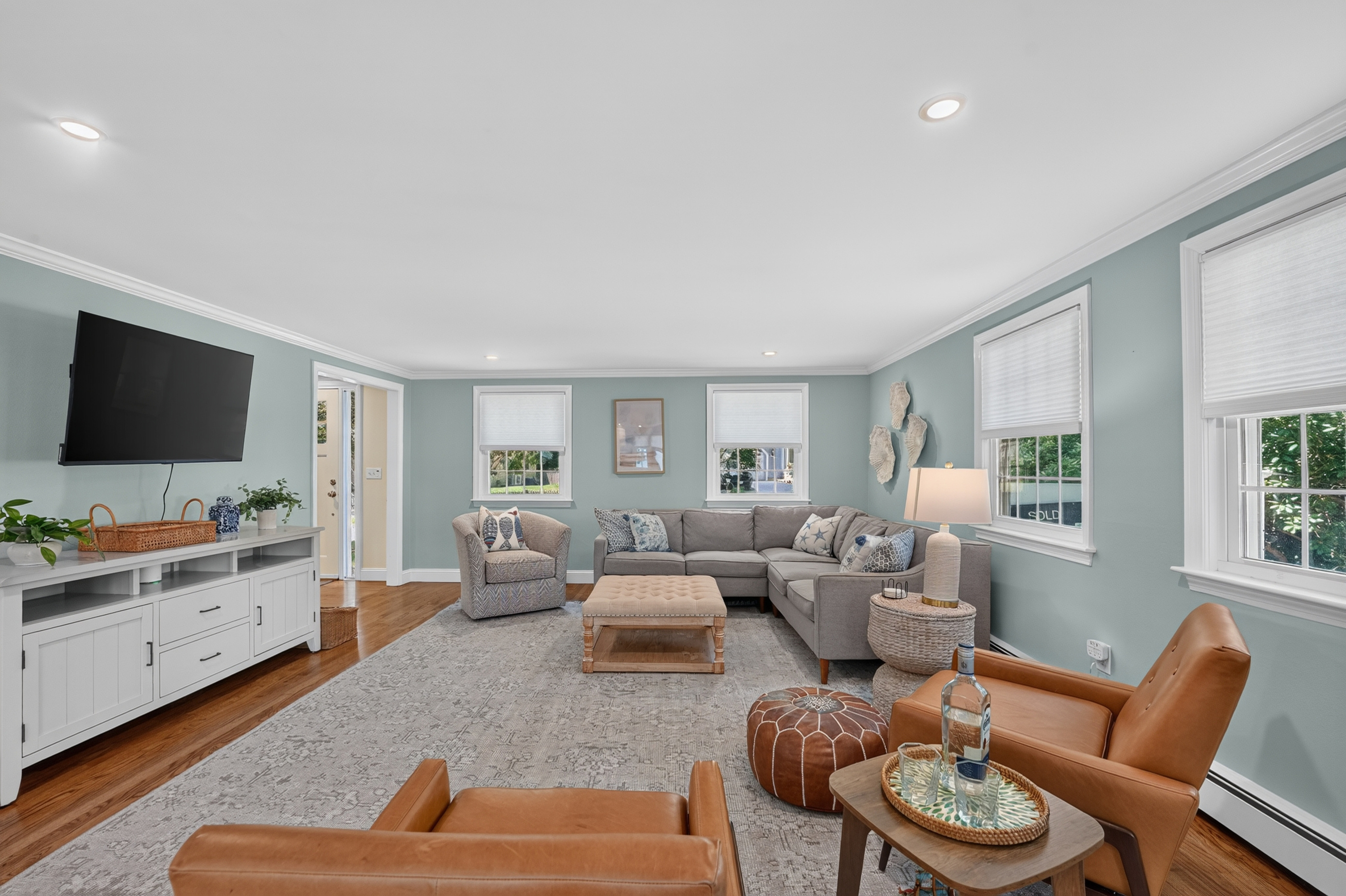 Expansive great room with cozy seating for everyone to spread out and relax.