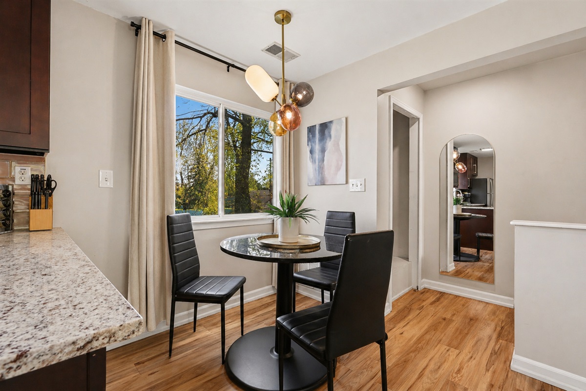 From morning coffee to evening feasts, our dining space is the heart of your home away from home.