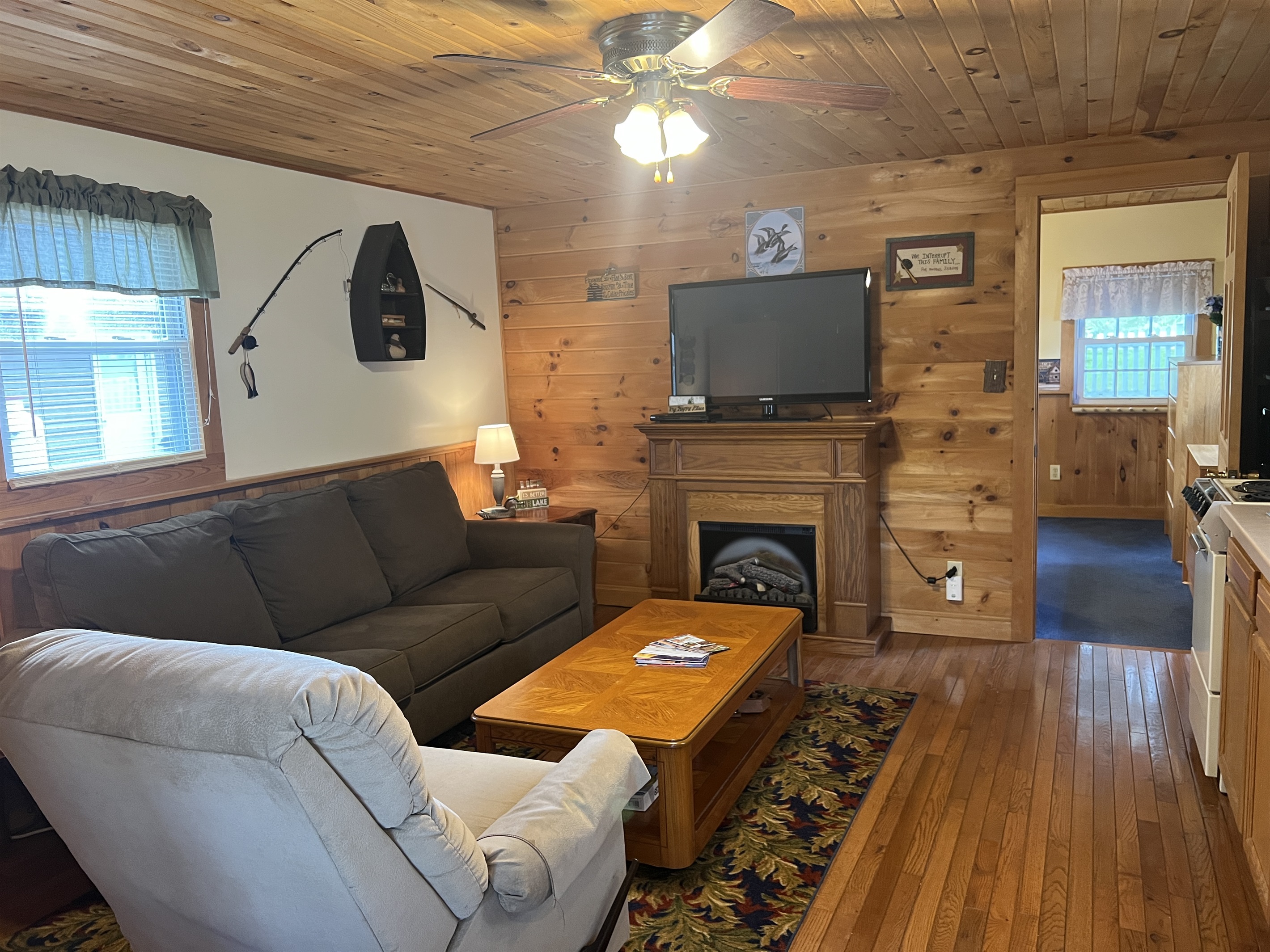 Cozy living room area at Carr's Cottage