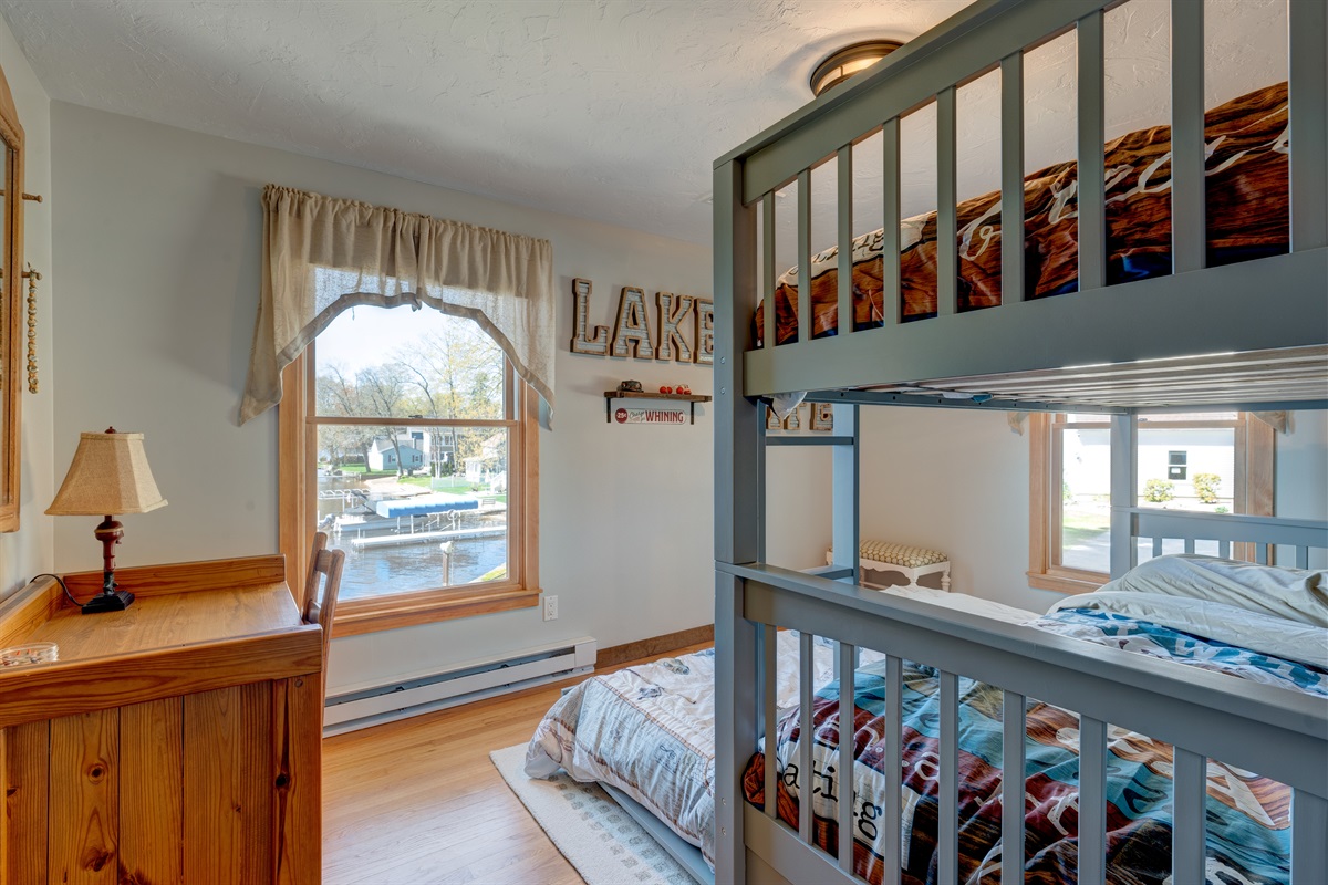 Bunk Bed Room - Full-Size Mattress over Full-Size with a twin trundle underneath. 