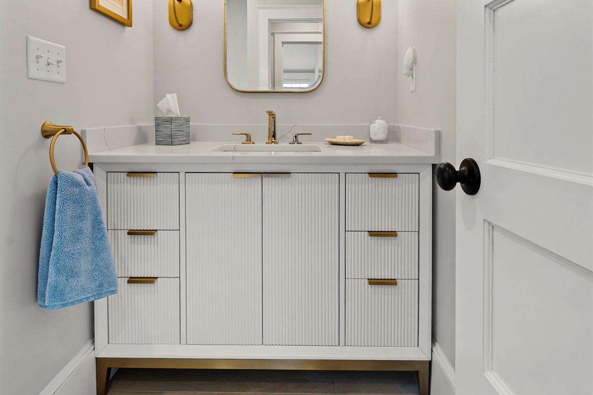 Vanity with ample storage for a clutter-free bathroom.