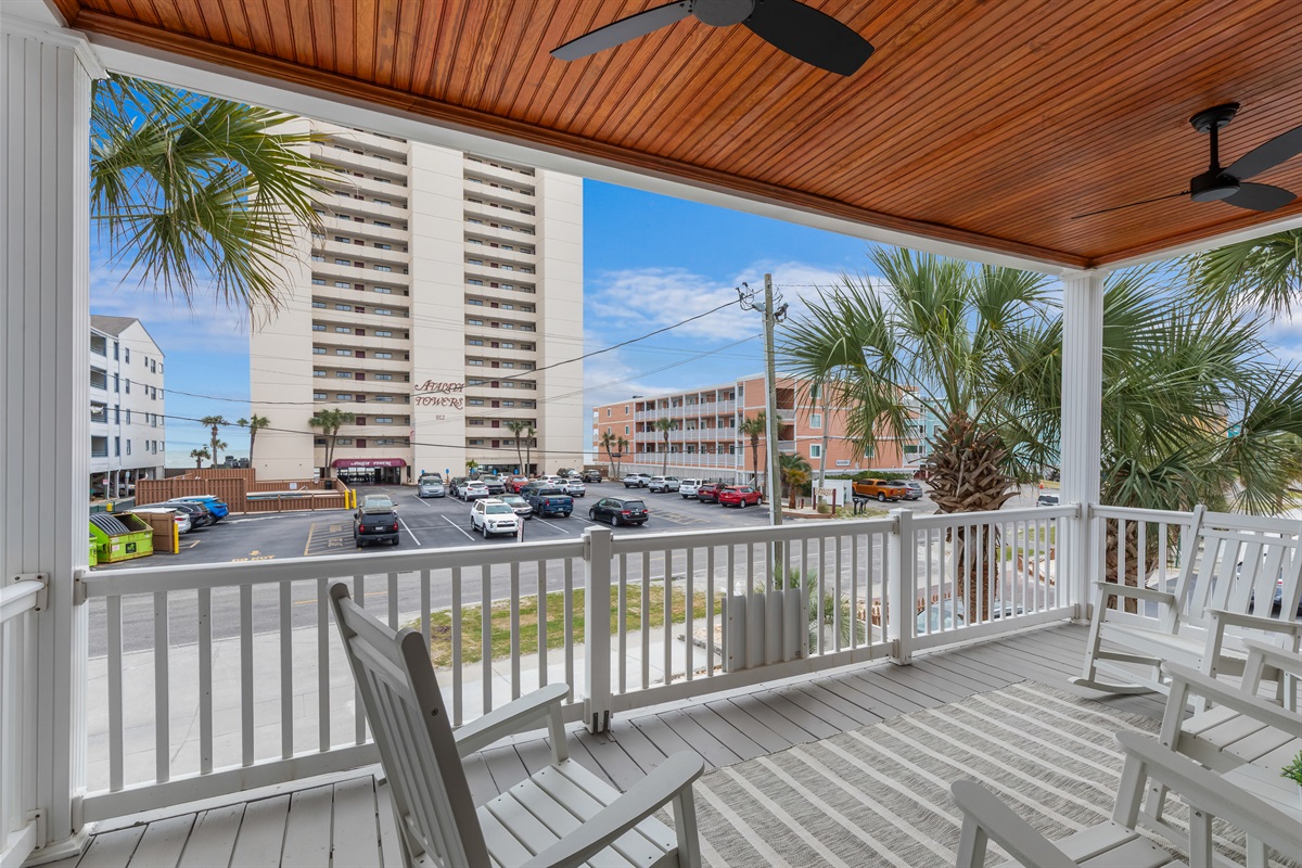 Ocean views from the front porch on the main level.