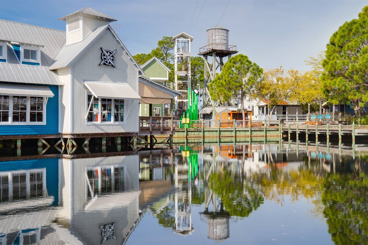 Relax and let go zipling over the water from one end of The Village to the other!