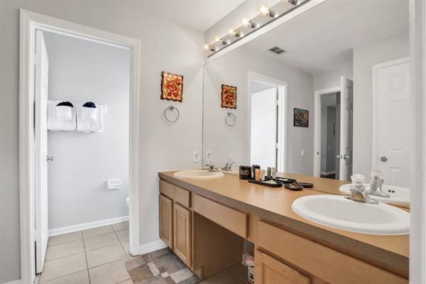 2nd floor full bathroom with double vanities