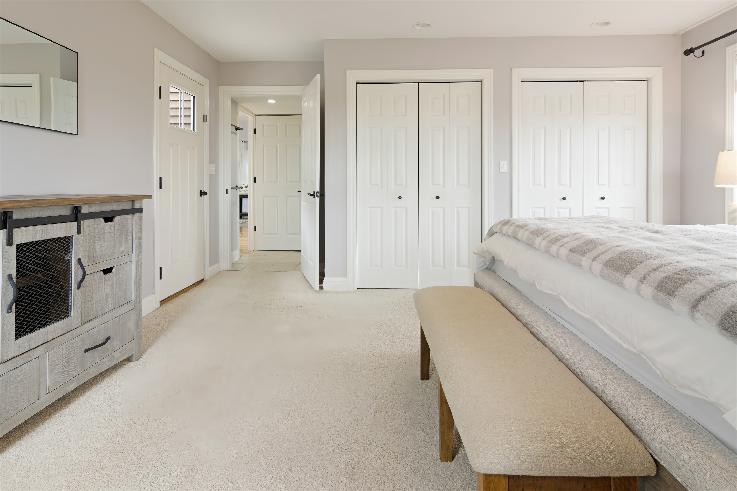 beautiful dresser and plenty of closet space.