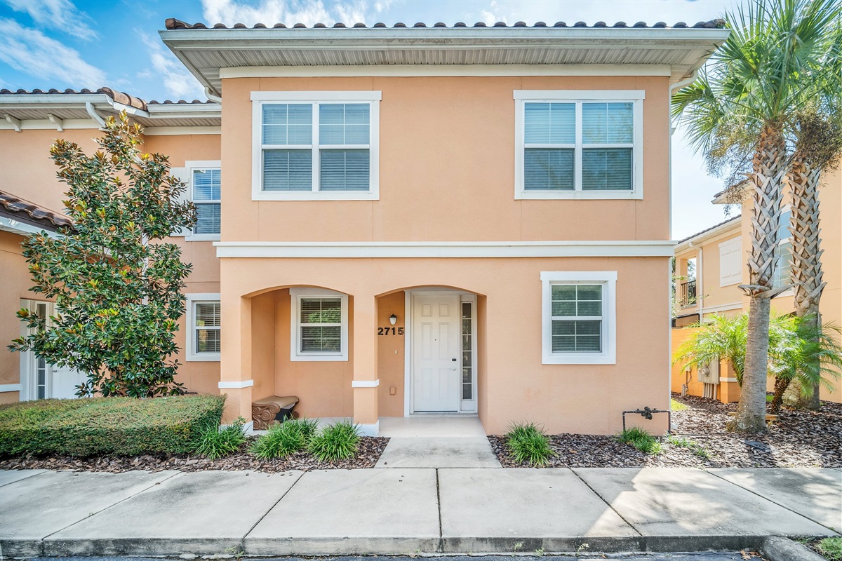 Front of townhome with free parking