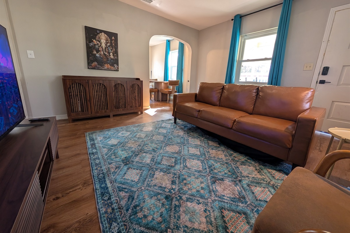 Living room with smart TV