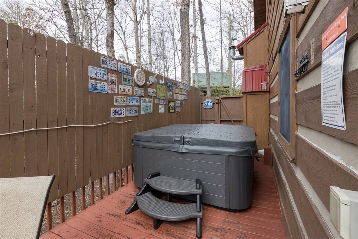 New hot tub. Private