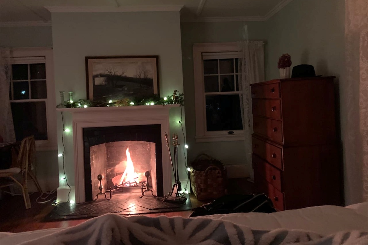 Fireplace in the primary bedroom 