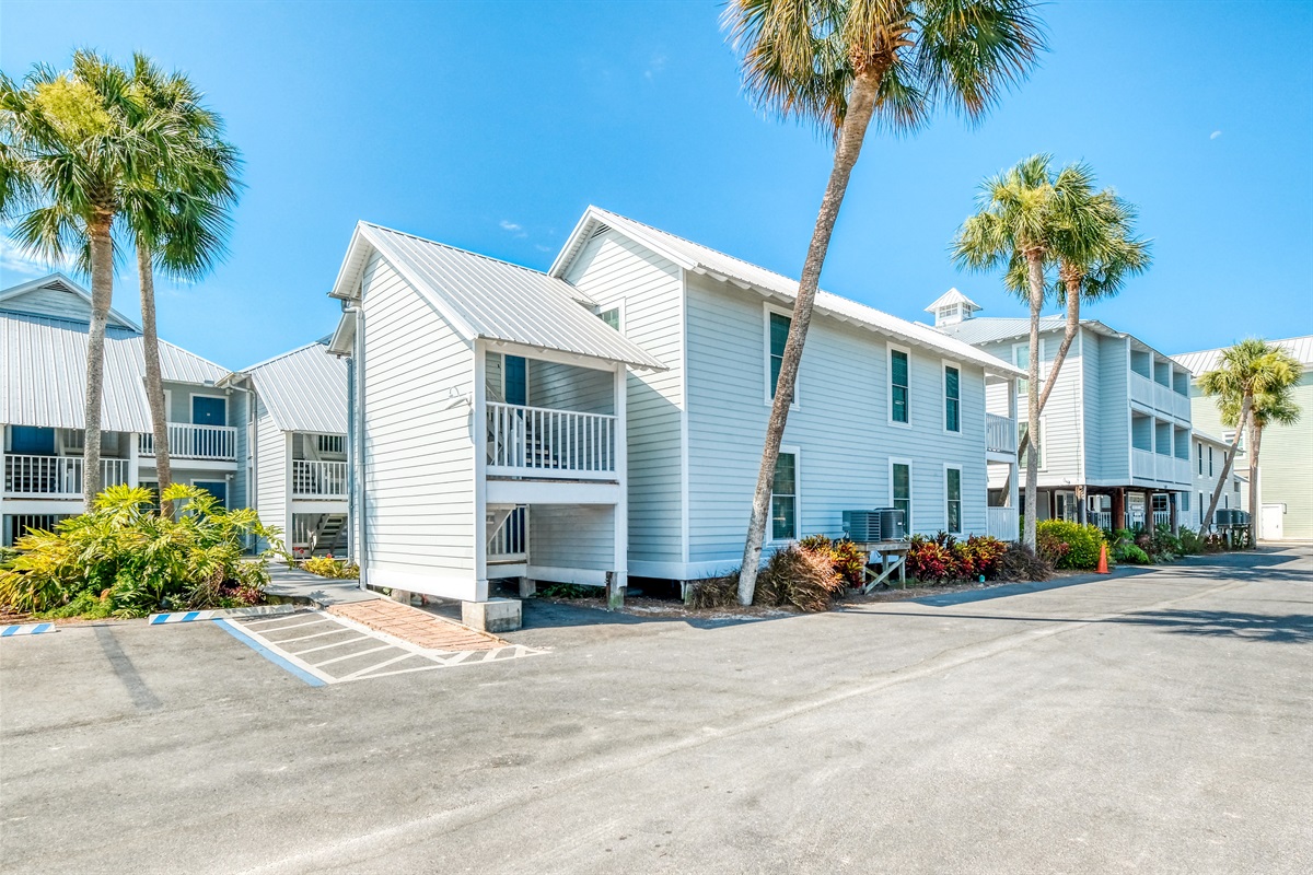 Exterior of condominium development