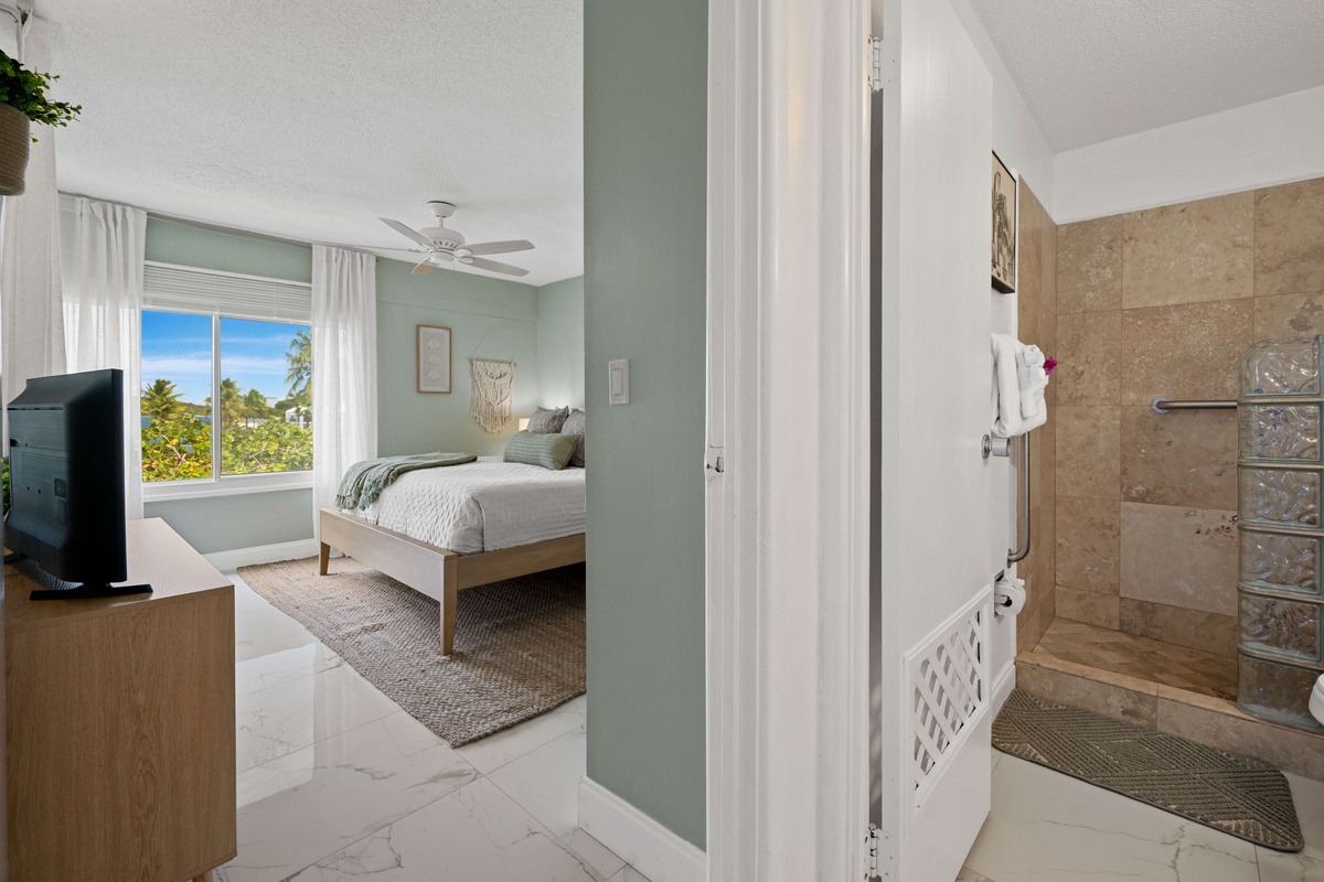 The spacious primary suite features the convenience of a private ensuite bathroom.