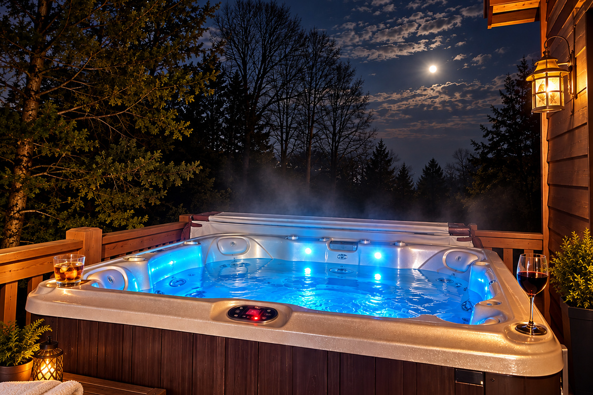 Moonlit Woodland Hot Tub Retreat