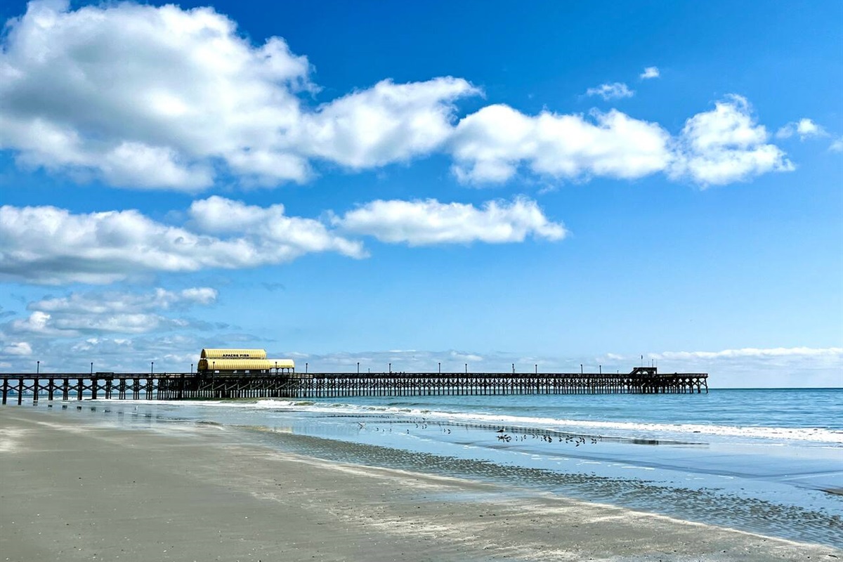 Just a short walk up the beach you can visit Apache Pier. Go out on the pier and enjoy the unique views as well as watch the fishermen. Maybe you want to try to catch a meal?