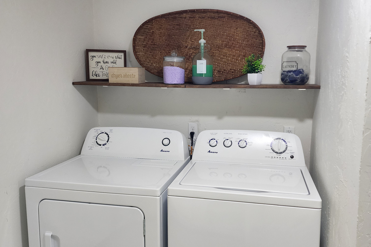 Downstairs laundry area