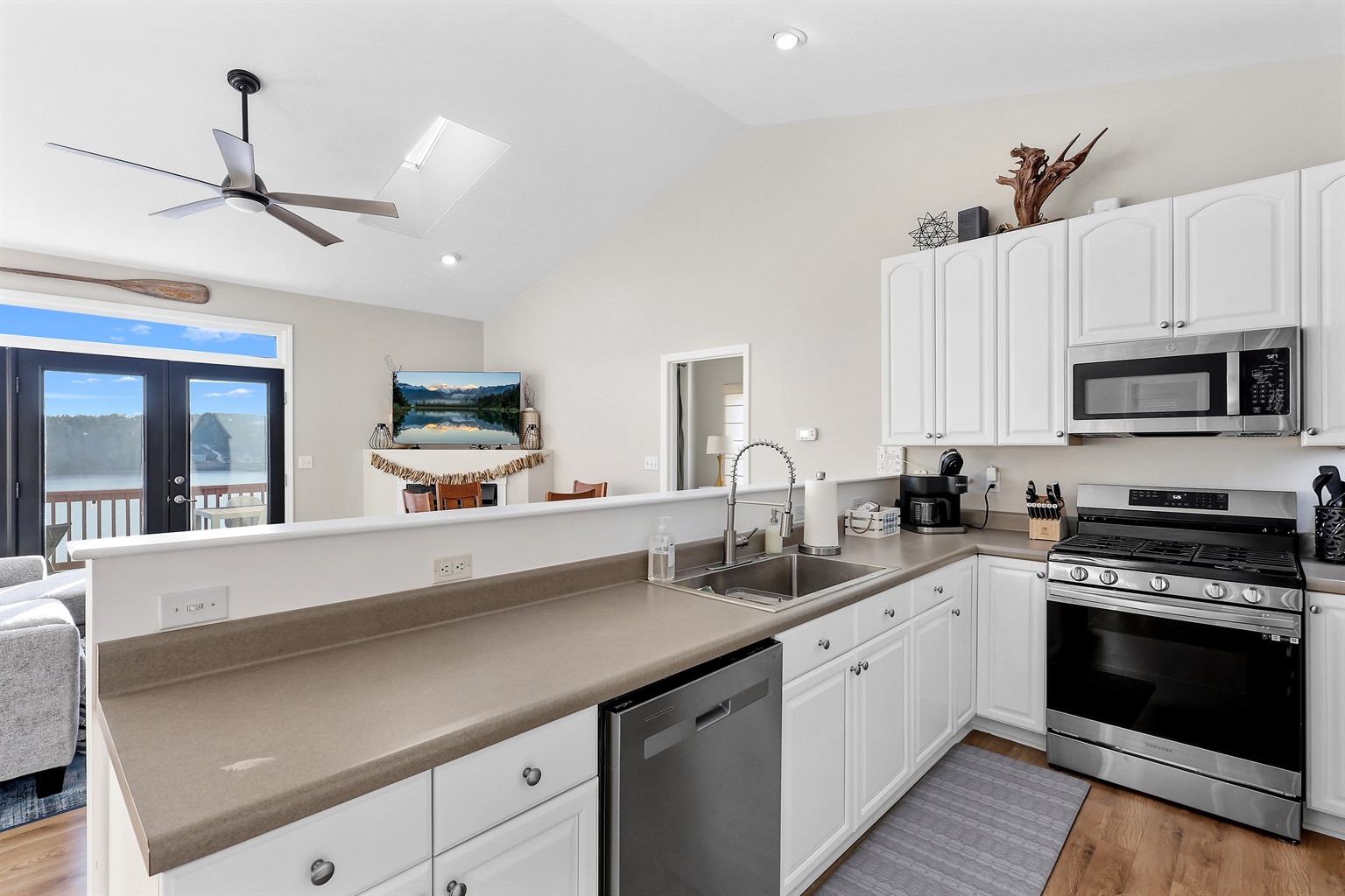 Kitchen with View of the Lake
