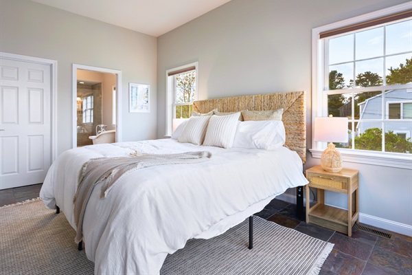 A serene escape, just for you, in our cozy master bedroom located on the main floor!