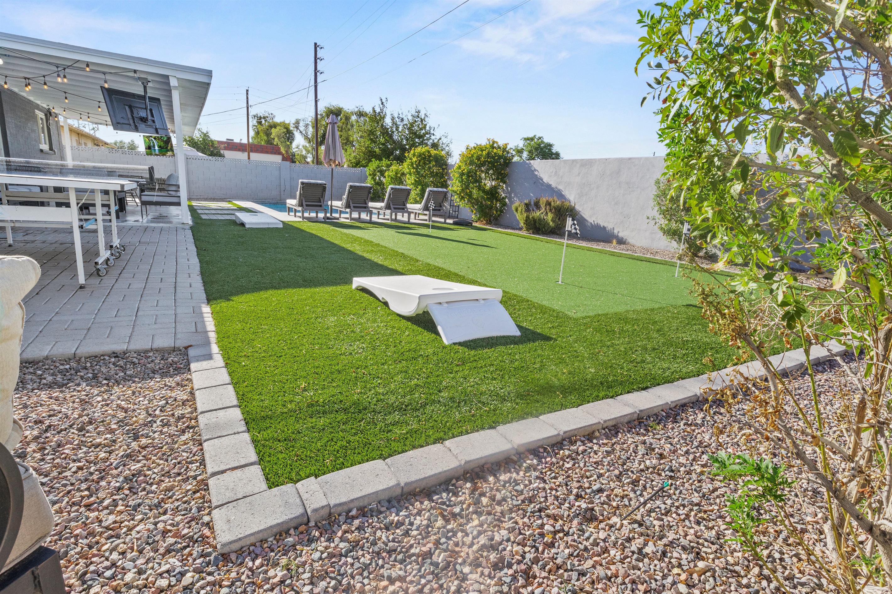 Your private backyard playground — enjoy mini golf, lawn games, and endless Arizona sunshine.