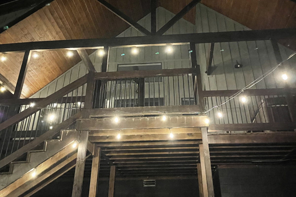 A view of the patio from the fire pit