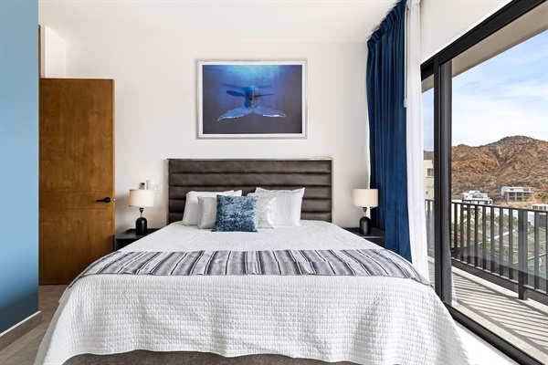 Blackout shades, a ceiling fan, and cool AC transform either bedroom into a perfect haven to unwind and recharge.