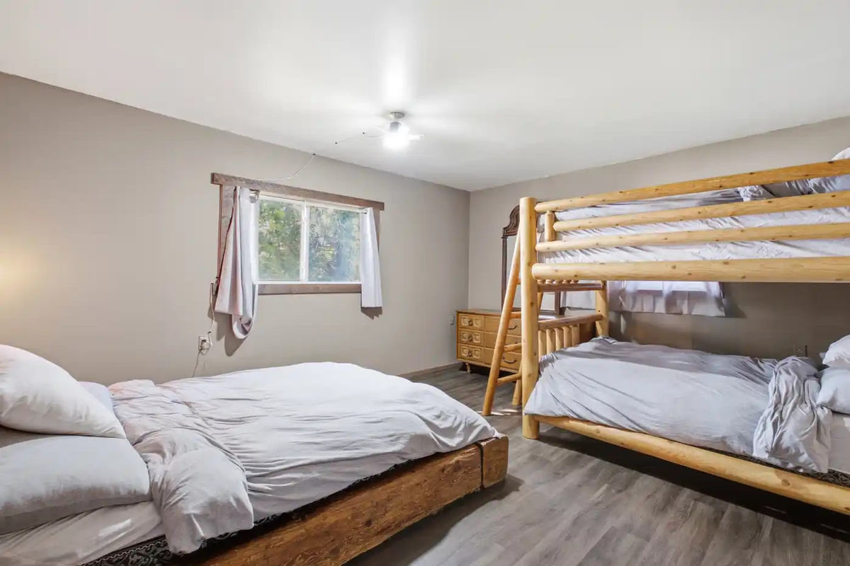 Bedroom with bunk beds and comfortable sleeping space