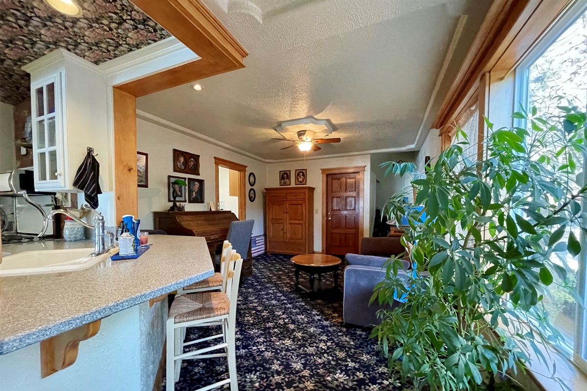 Room near kitchen with board games & TV for DVD