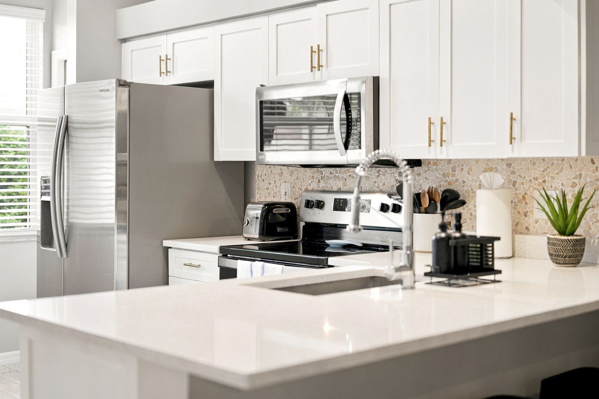 Fully stocked kitchen with modern appliances and all the essentials