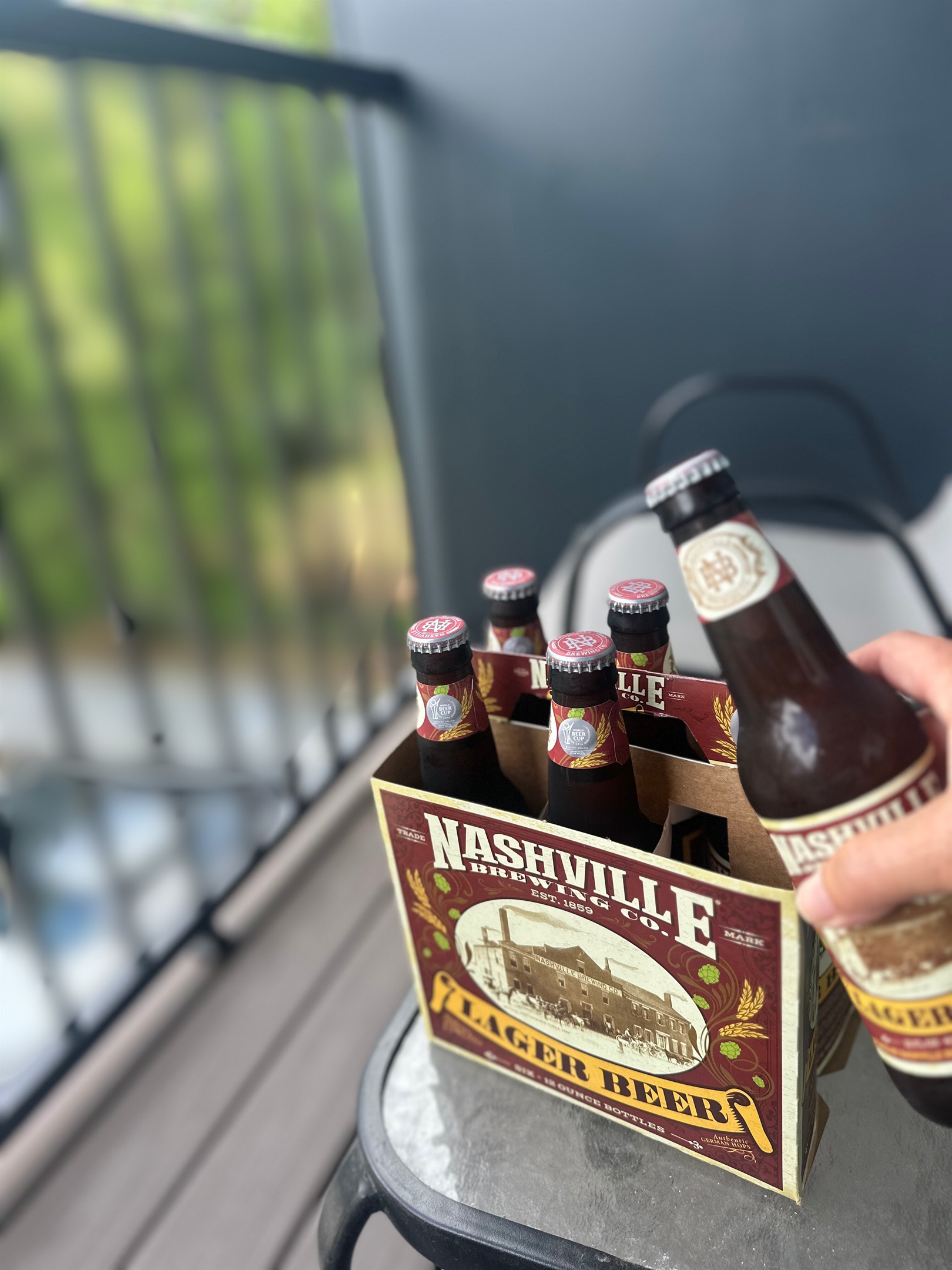 Coffee in the morning and local Nashville beer in the afternoon after a day at a conference or out on Broadway. 