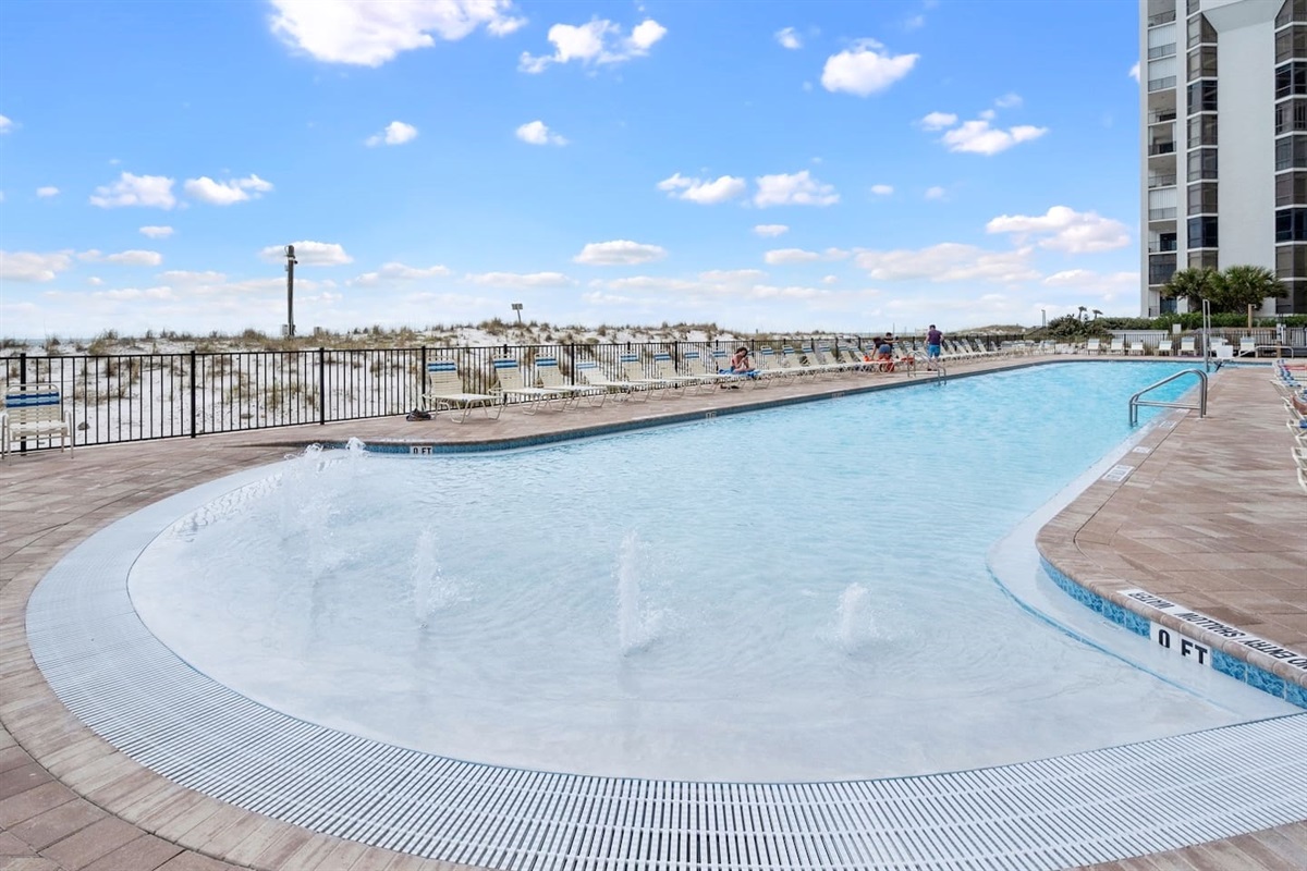 The zero entry pool that opened in 2022.  Right along the beach.