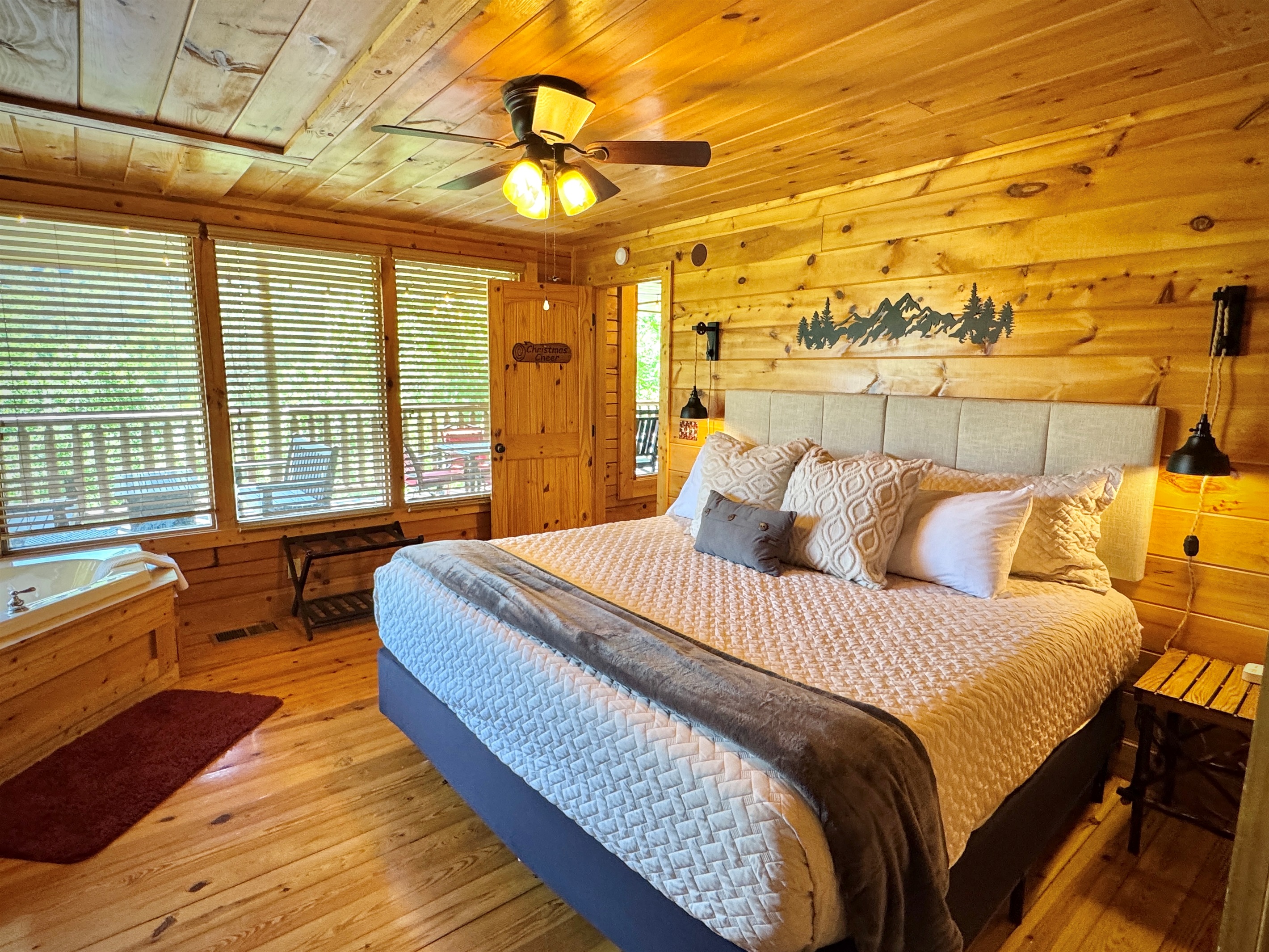 Main level king room with private bath.