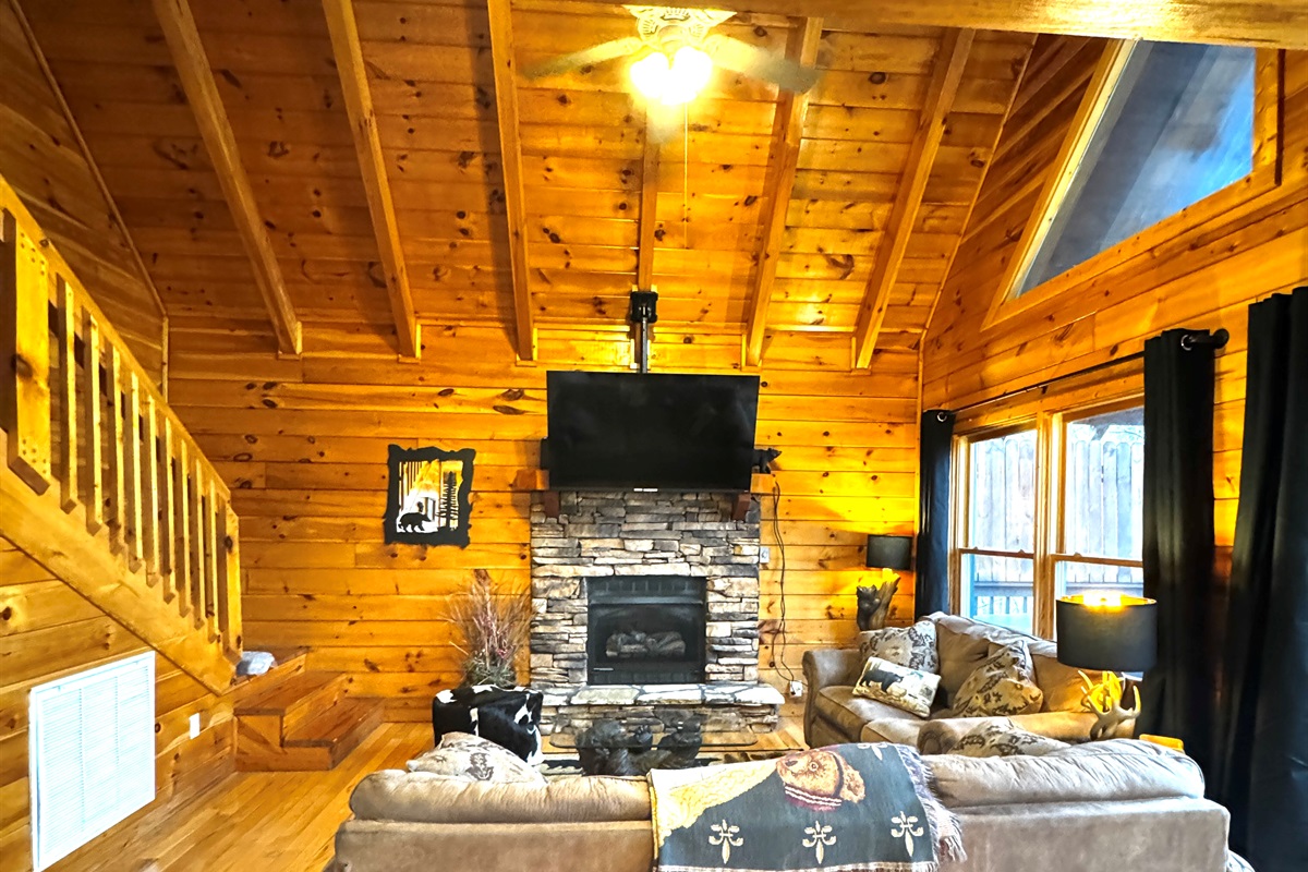 Large tv and sleeper sofa